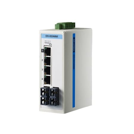 Advantech ProView, 4+2MMF 10/100Mbps Ind. Switch, -40-75 EKI-5524MMI-AU