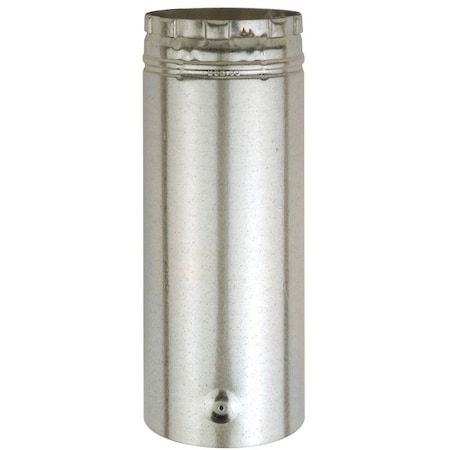Ameri-Vent Type B Gas Vent Pipe, 4 in OD, 12 in L, Galvanized Steel 4E12A