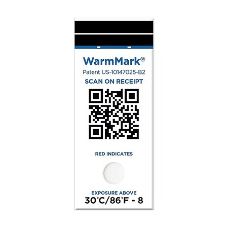 Warmmark Temperature Indicating Label, PK100 WM 30/86-SQ
