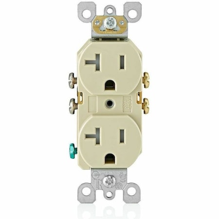 Leviton Wall Fixture 5-20R Recep Tr Resi Ivory T5820-I