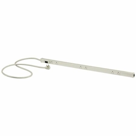 Hubbell Wiring Device-Kellems Outlet Strip, Switched, 6 5-15R, 5-15P, 6 ft., White PT153112P