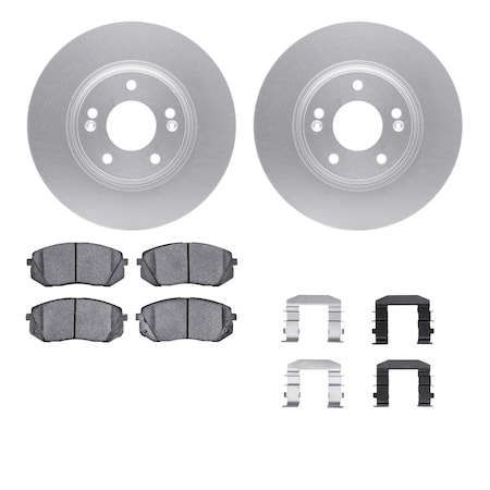 Dynamic Friction Co DFC GEOSPEC Coated Rotors with 5000 Brake Pads - Ceramic and Hardware 4512-03115
