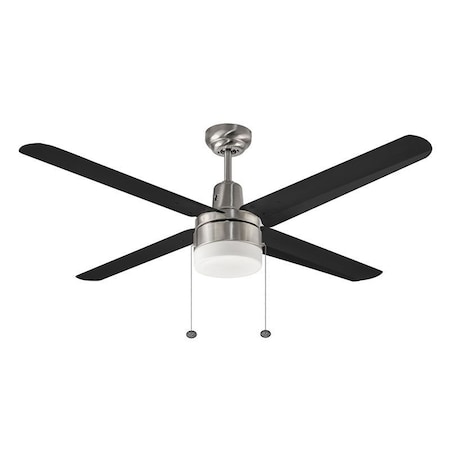 Westgate 48in 4-BLADE CEILING FAN AND LIGHT 3XA19 9W 30K PULL CH. BND BLACK BLADES, 3X19W, 3000K WFL-119-PC-4B-48-BN-BK