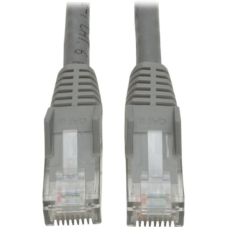 Eaton Tripp Lite Series Cat6 Gigabit Snagless Molded UTP Ethernet Cable RJ45 M/M, PoE, Gray, 1 ft. N201-001-GY