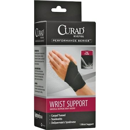 Curad Wrist Support, 7 to 11 in L, Neoprene Bandage ORT19700D