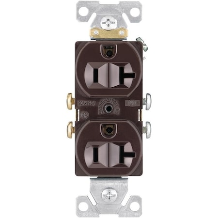 Eaton Wiring Devices Straight Blade Receptacle, 5-20R, 20 A, 125V AC, 2 Pole, 3 Wire, Flush Mount, Grounded CR20B