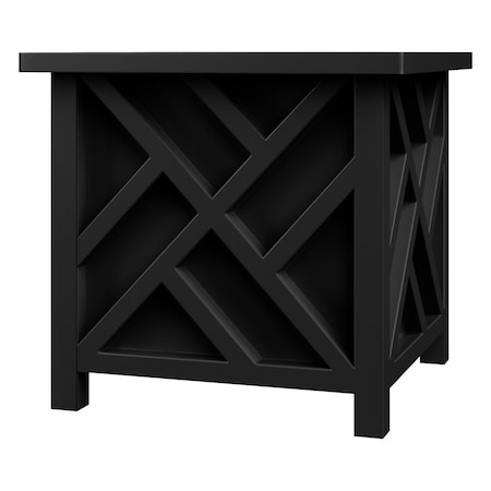 Pure Garden 2-Pack Black Lattice Outdoor Planter Boxes for Porch, Patio or Garden Decor 50-LG1361-2