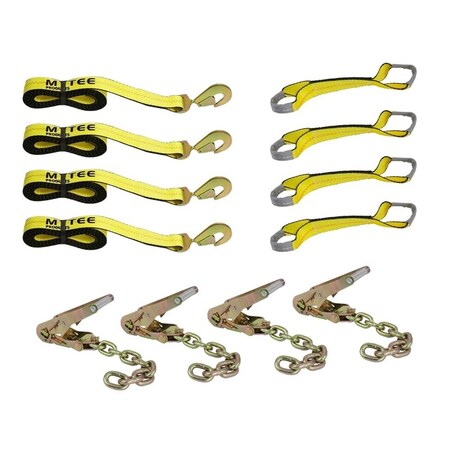 Mytee Products 8 Point Roll Back Tie Down System Snap Hook for Car Hauler Carrier Tow Truck 8TDK-14SH