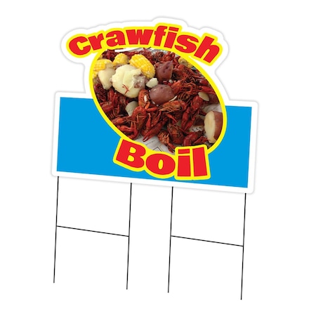 Signmission Crawfish Boil Die Cut Yard & Stake outdoor plastic coroplast window, C-DC-2436-DS-Crawfish Boil19 C-DC-2436-DS-Crawfish Boil19