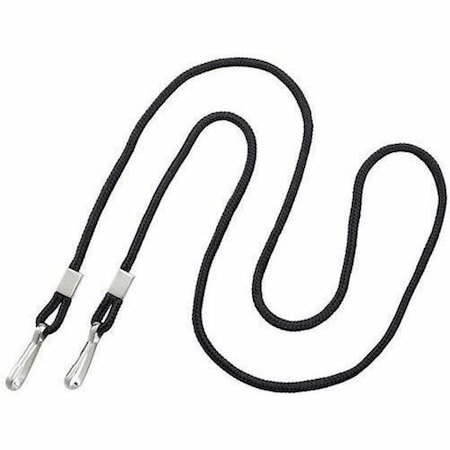 Brady Round Woven Nylon Cord Retainer with 2 Nickel Plated Steel Hooks - Black 2140-5801