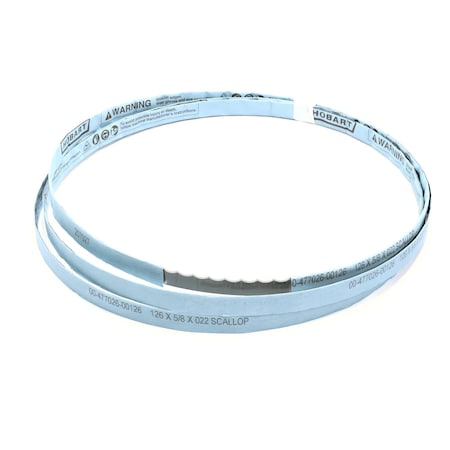 Hobart Saw Blade, 126in x 5/8in x 0.22in, Scallop 00-477026-00126
