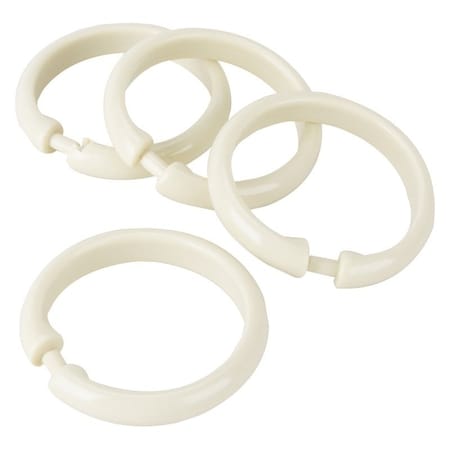 Simple Spaces Shower Curtain Ring, Plastic, Beige, 1 cm W, 2-3/8 in H SD-ORING-B3L