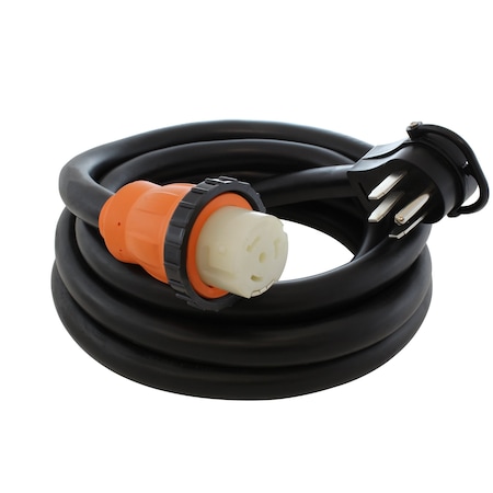 Ac Works Extension Cord, 25 ft, NEMA 14-50P to SS2-50R, 50A, 125/250V, STW 6/3+8/1, Power Indicator, ETL S1450M50-025G
