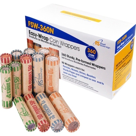 Royal Sovereign Royal Sovereign Assorted Coin Wrappers FSW360N, Price Pack of 360 FSW-360N
