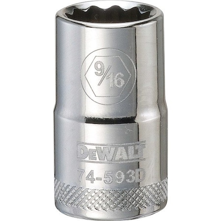 Dewalt Deep Socket, 1/2in, 12-Point, 9/16in DWMT74593OSP