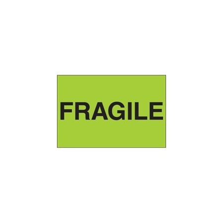 Bubblefast 2 x 3'' - ''Fragile'' Fluorescent Green Labels BFDL1056
