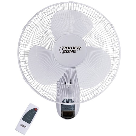 Powerzone PowerZone FW40-S1 Wall-Mount Fan, 3-Speed, White FW40-S1