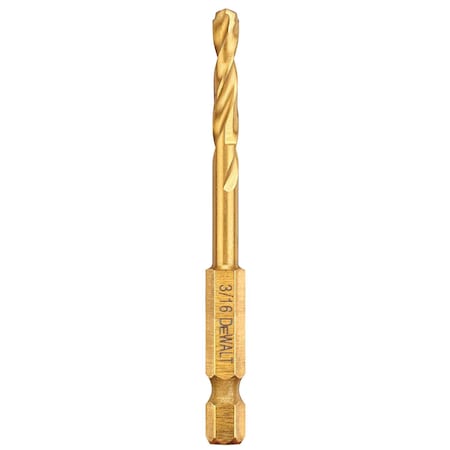 Dewalt 3/16" IMPACT TiN DRILL BIT - 6 PACK DD5112B6