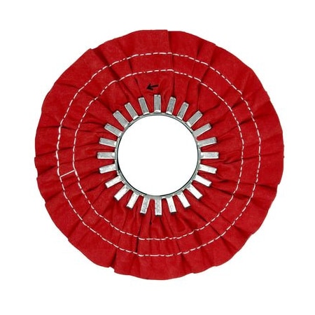 Renegade Products Usa 9" Stitched Airway Buffing Wheels, Red, Double Stitch, No Center Plate FAW9X3N2-16PRTX-2RS