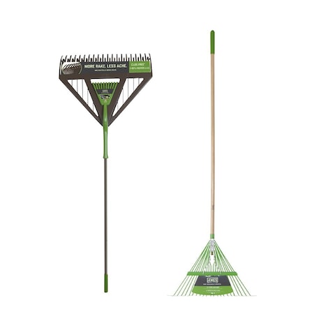 Ames 20-Tine Poly Rake and 22-Tine Steel Rake, Leaf Clean-up Set 10000-07600