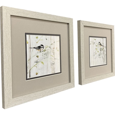 Homeroots Set Of Two Heavenly Spring Distressed White Framed Wall Art, 2PK 653063