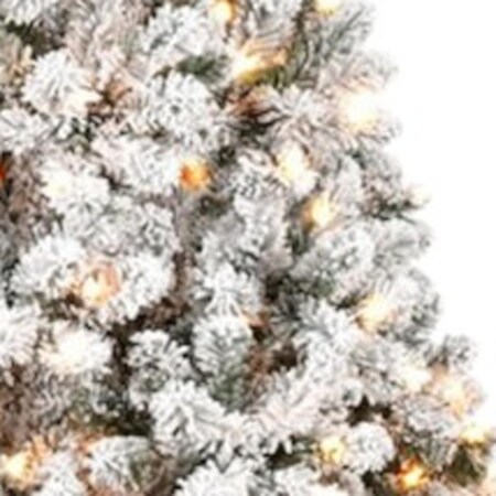 Homeroots 5' Pre Lit Full Flocked Spruce Christmas Tree 706788