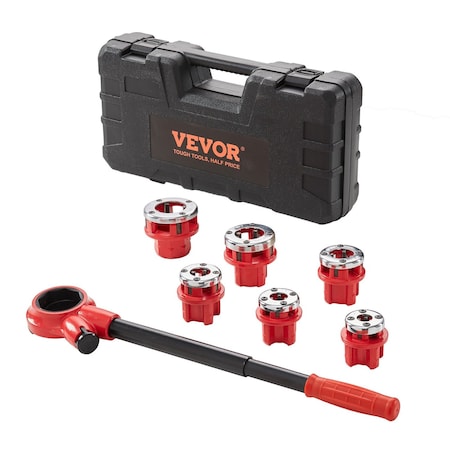 Vevor Ratchet Pipe Threader Pipe Threading Tool 1/4" NPT - 1-1/4" NPT 6PCS Dies, 6PK KT1106A
