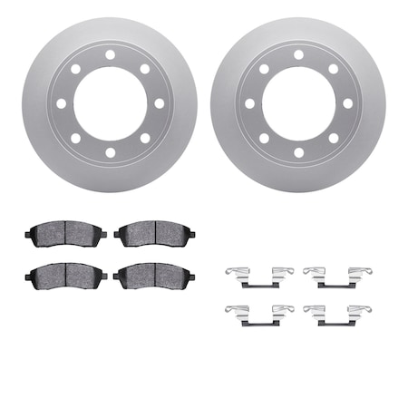 Dynamic Friction Co DFC GEOSPEC Coated Rotor- Heavy Duty Brake Pad includes Hardware 4412-54024
