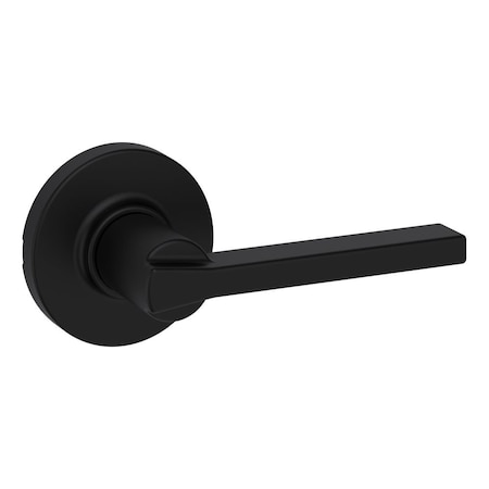 Kwikset Casey Lever with Round Rose Passage Door Lock with 6AL Latch and RCS Strike Iron Black Finish 200CSLRDT-514