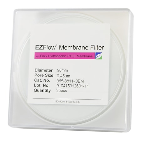 Foxx Life Sciences EZFlow Glass Fiber Membrane Filters, 1.0 um, 90 mm Diameter Disc Prefilters, 100PK 36C-9833-FLS