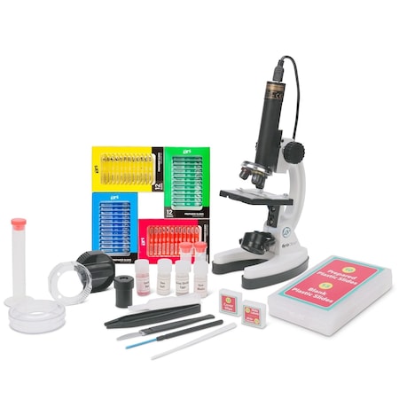 Amscope IQCREW by Kid's Premium 85+ piece Compound Microscope, Color Camera and Interactive Kid's Software K M40-4P12X1