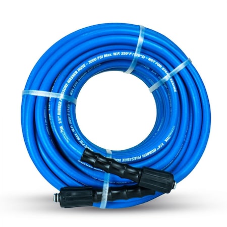 Blu Shield Tough-Tek Rubber Pressure Washing Hose 1/4in. X 100' with M22 Coupler TTPW14100-NM