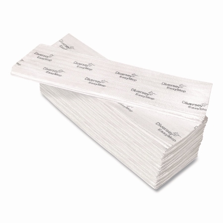 Diversey EasyMop Microfiber Dust Mop Pads, 16 x 5.3, White, 50PK D1232214