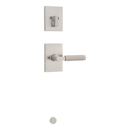 Kwikset Single Cylinder Interior Prava Lever Trim with Rectangular Rose Satin Nickel Finish 971PVLRCT-15