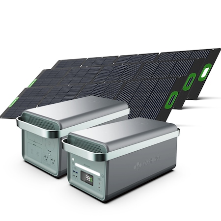 Yoshino Solid-State Portable Power Station 4000W/6000W Surge 2611Wh w/ 600W Portable Solar Panel Bundle K40SP23