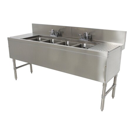 Advance Tabco Prestige Underbar Sink Unit 4-compartment 72 in.W x 25 in.D x 36 in.H PRB-24-64C
