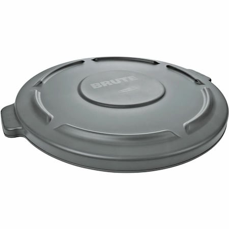 Rubbermaid Commercial BRUTE(R) 10 gal Trash Can Lid, Flat Gray, Resin, 0 Openings 16 in W/Dia FG260900GRAY
