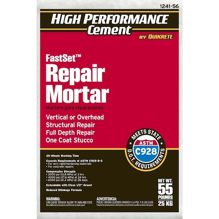 Quikrete FastSet Gray Repair Mortar 55 lb 1241-56