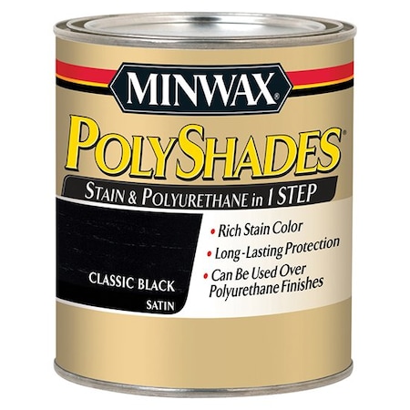 Polyshades 1/2 Pt Classic Black Wood Stain And Polyurethane, Satin 21395