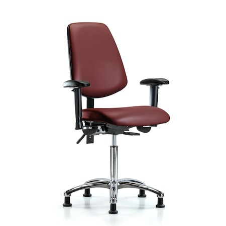 Blue Ridge Ergonomics Vinyl Chair, Vinyl, Adjustable Arms BR-VMBCH-MB-CR-T0-A1-NF-RG-8815