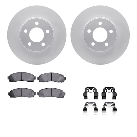 Dynamic Friction Co DFC GEOSPEC Coated Rotor- Heavy Duty Brake Pad includes Hardware 4412-54033