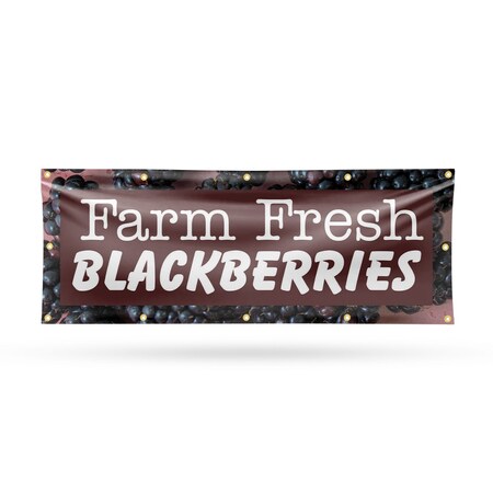 Signmission Farm Fresh Blackberries, 48 Inch x 120 Inch, Vinyl Banner B-120-30579