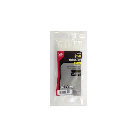 Gb Cable Tie, 6/6 Nylon, Natural, 100PK 46-104
