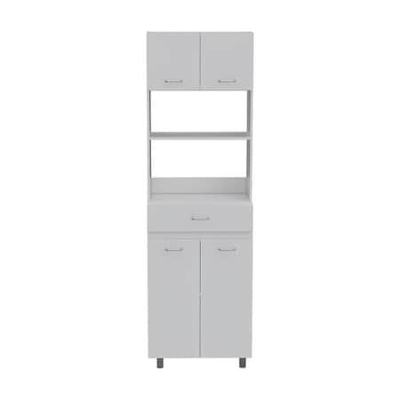 Homeroots 79in White Pantry Cabinet with Three Shelves 403764