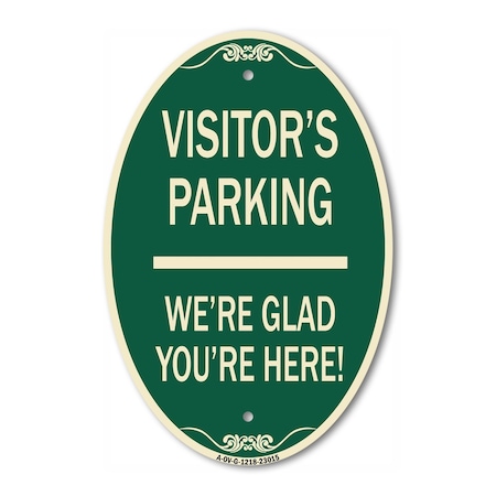 Signmission Reserved Parking Sign Visitor Parking We're G, 12 In X 18 In Architectural, Heavy Gauge Aluminum A-OV-G-1218-23015