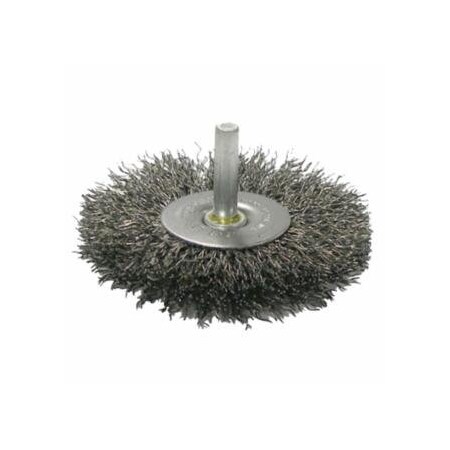 Weiler Crimped Wire Radial Wheel Brush, 4 in D, .014 in Steel Wire, 15,000 rpm, 10PK 804-17969