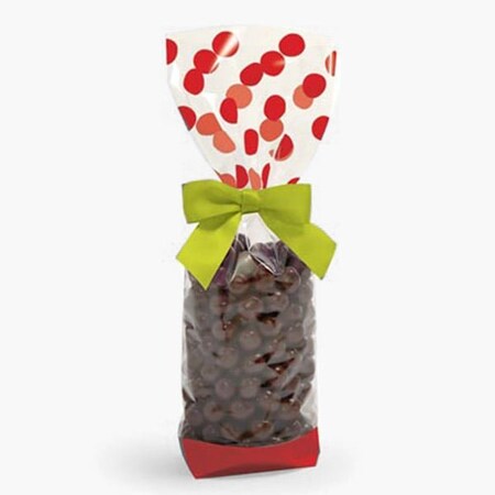 Nashville Wraps Red Polka Dots 1.4 mil Cello Bags, 2.25x1.5x8.75, 100PK 96251