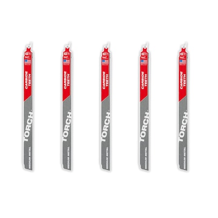 Milwaukee Tool 12 in x 10 TPI, Reciprocating Saw Blade, 5 PK 48-00-5553