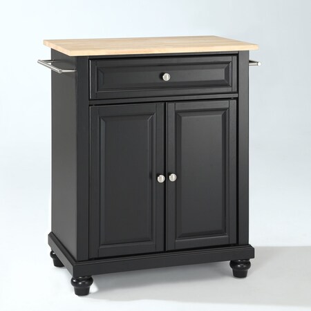 Crosley Cambridge Wood Top Portable Kitchen Island/Cart KF30021DBK