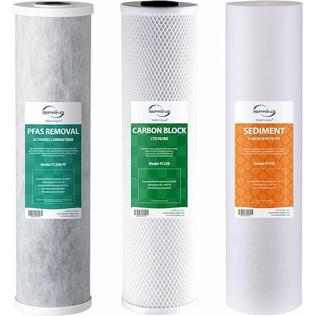 Ispring 3-Stage Replacement Filter Pack for WGB32B-PF Whole House Water Filter System, Removes up to 99% PF F3WGB32BPF